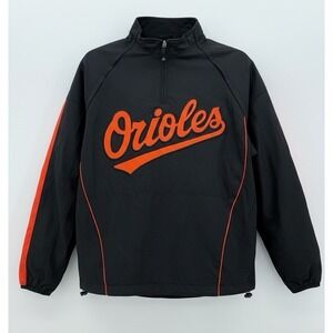 Majestic Cool Base Baltimore Orioles Windbreaker 1/4 Zip Pullover  Mens Large